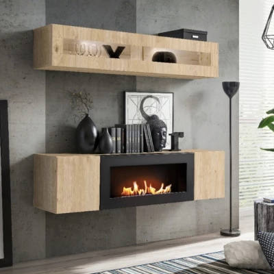 FREYA Wandschrank mit Beleuchtung - Hickory Jackson