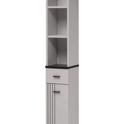 PETUNIA Hochschrank mit Schublade – Kaschmir/Schwarz