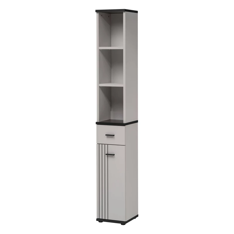 PETUNIA Hochschrank mit Schublade – Kaschmir/Schwarz