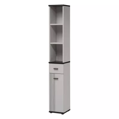 PETUNIA Hochschrank mit Schublade – Kaschmir/Schwarz