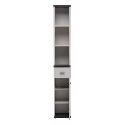 PETUNIA Hochschrank mit Schublade – Kaschmir/Schwarz