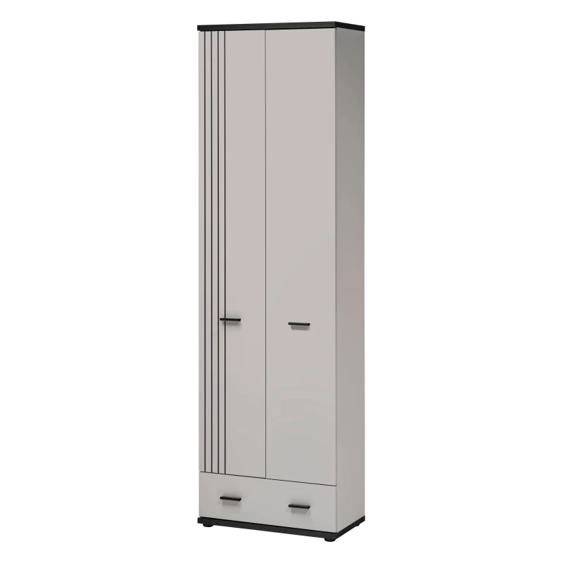 Kleiderschrank 60 cm PETUNIA mit Schublade – Kaschmir/Schwarz