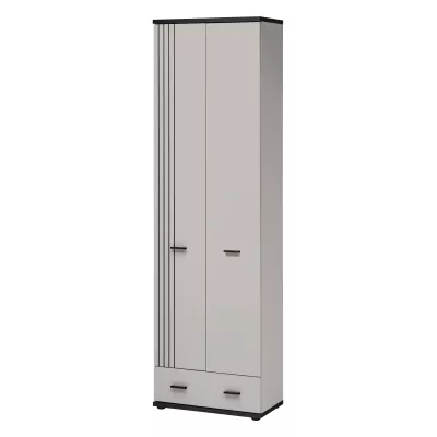 Kleiderschrank 60 cm PETUNIA mit Schublade – Kaschmir/Schwarz