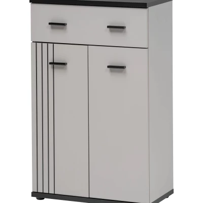 Schuhschrank mit Schublade PETUNIA - Kaschmir/Schwarz