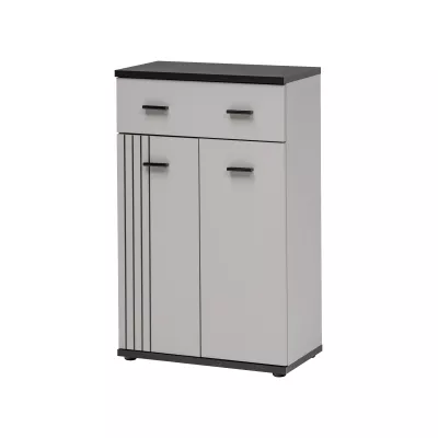 Schuhschrank mit Schublade PETUNIA - Kaschmir/Schwarz