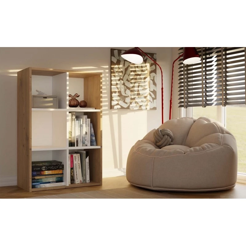 Regalsystem RAINIS 5 – Eiche Artisan / Weiß