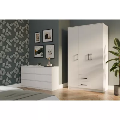 Kleiderschrank mit Schubladen 120 cm RAGNAR - weiß