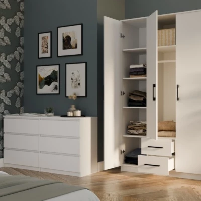 Kleiderschrank mit Schubladen 120 cm RAGNAR - weiß