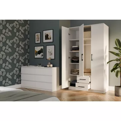 Kleiderschrank mit Schubladen 120 cm RAGNAR - weiß