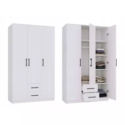 Kleiderschrank mit Schubladen 120 cm RAGNAR - weiß