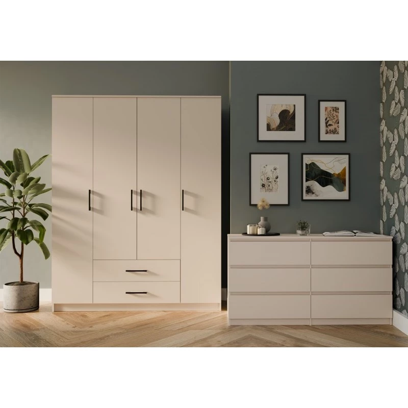 Kleiderschrank mit Schubladen 160 cm RAGNAR - Kaschmir
