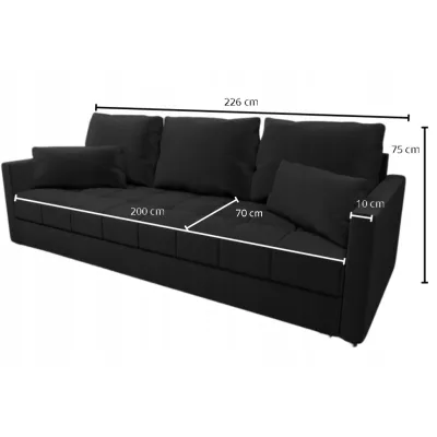 Dreisitzer-Schlafsofa KLAVERA 2 - schwarz 2
