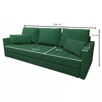 Dreisitzer-Schlafsofa KLAVERA 1 – Flaschengrün