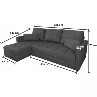 L-förmige Sofagarnitur PIANO 2 - grau
