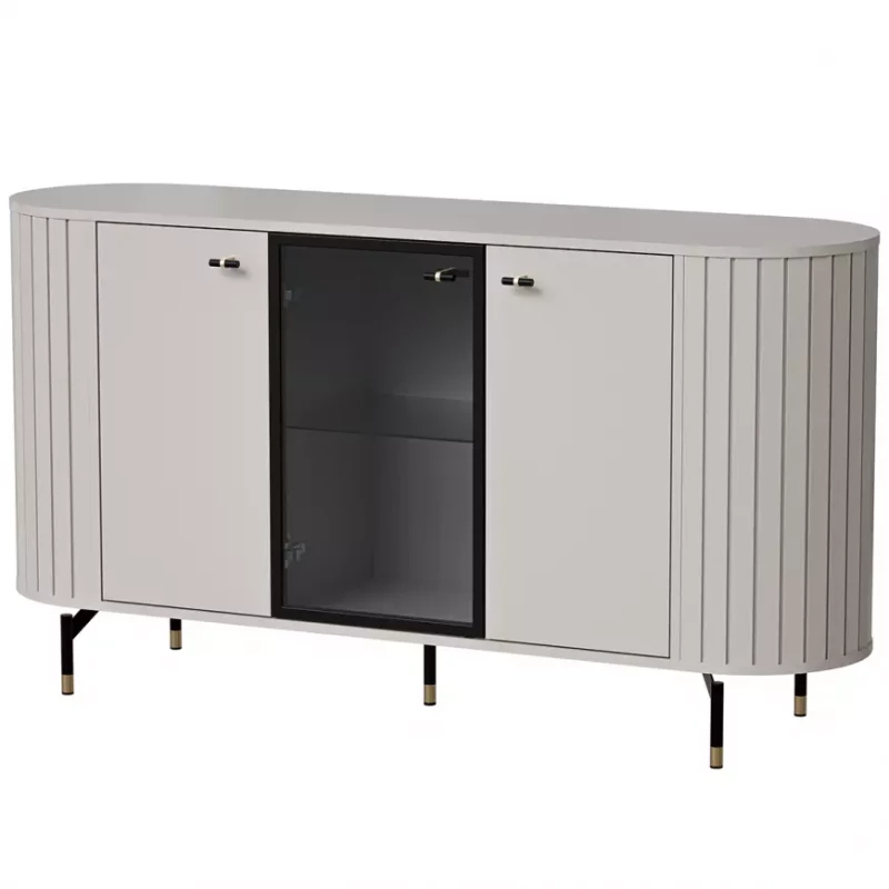 Kommode mit Glastüren APEX - Kaschmir