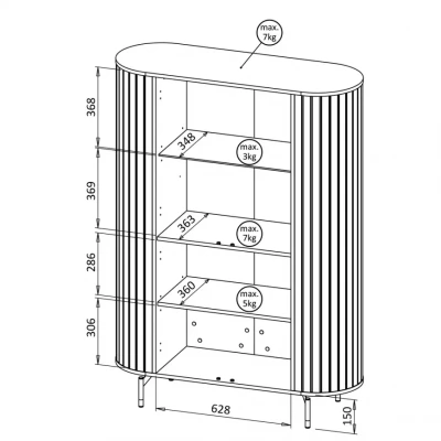 Hochwertige Vitrine APEX – Schwarz