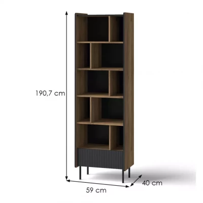 Schmale Ablage ASHEBORO - Walnuss / Schwarz