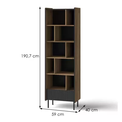 Schmale Ablage ASHEBORO - Walnuss / Schwarz