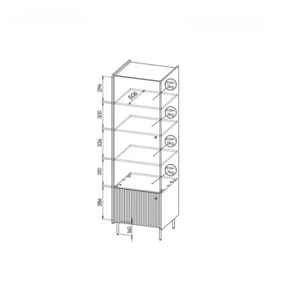 Kleiderschrank mit Regalen, 59 cm, ASHEBORO - Walnuss/Schwarz
