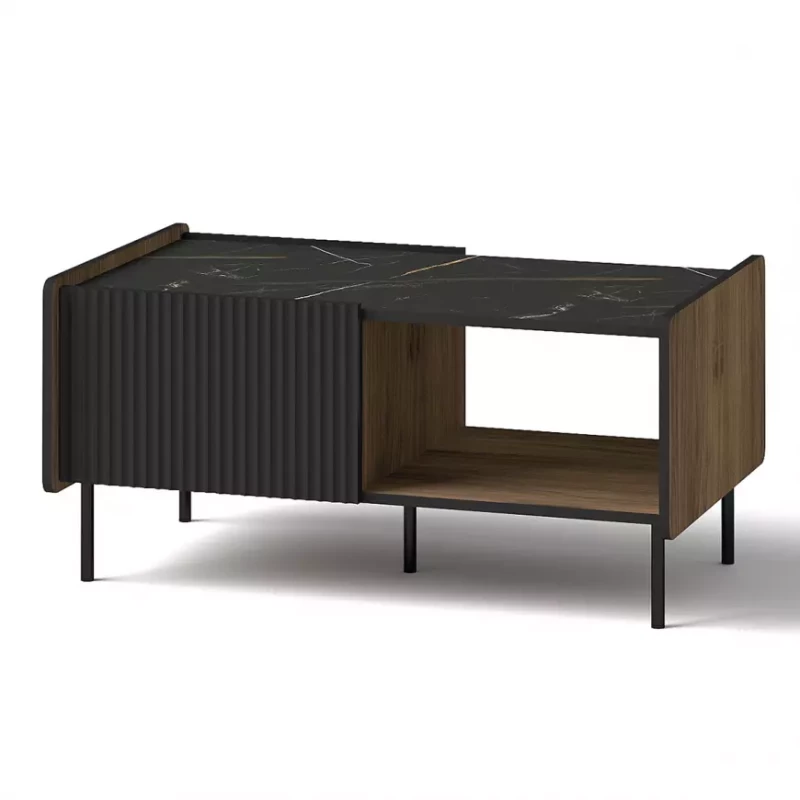 ASHEBORO Couchtisch - Walnuss / San Sebastián / Schwarz