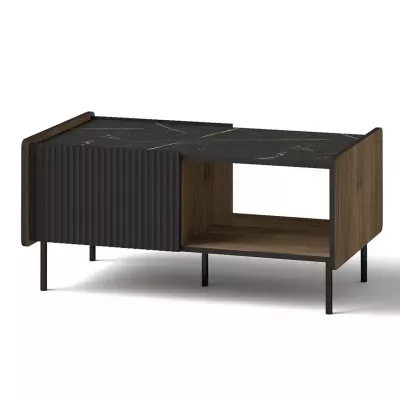 ASHEBORO Couchtisch - Walnuss / San Sebastián / Schwarz