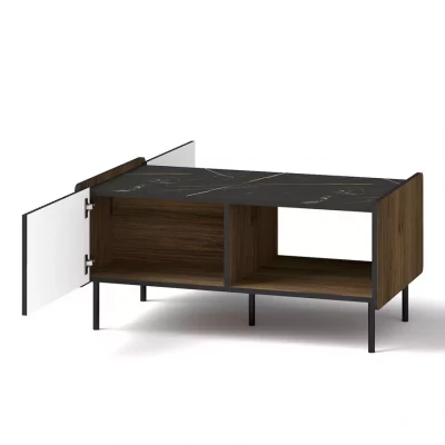 ASHEBORO Couchtisch - Walnuss / San Sebastián / Schwarz