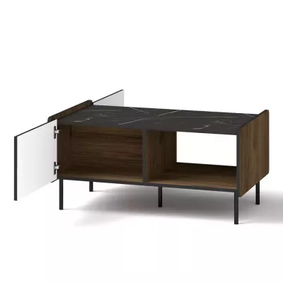 ASHEBORO Couchtisch - Walnuss / San Sebastián / Schwarz