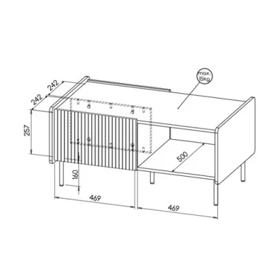 ASHEBORO Couchtisch - Walnuss / San Sebastián / Schwarz