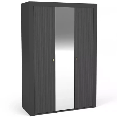 Kleiderschrank 138 cm AUROVA mit Spiegel - schwarz