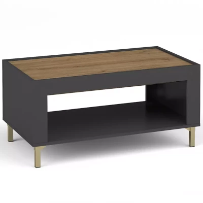 AUROVA Couchtisch – Schwarz/Whiskey-Eiche