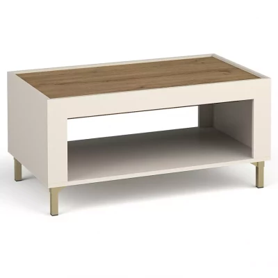 Couchtisch AUROVA – Kaschmir / Whisky-Eiche
