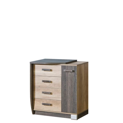Kombinierte Kommode BENSON – Canyon Oak / Arusha, links