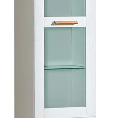 Schmale Glasvitrine BUTNER - Andersen-Kiefer / Nash-Eiche