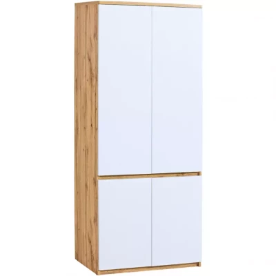 Kleiderschrank 80 cm CARYM - Wotan Eiche / Weiß