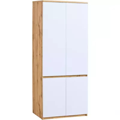 Kleiderschrank 80 cm CARYM - Wotan Eiche / Weiß