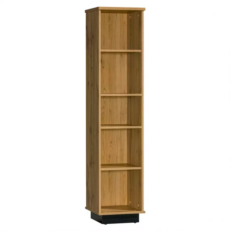 Schmale Bücherregal CATAWBA – Eiche Wotan / Schwarz