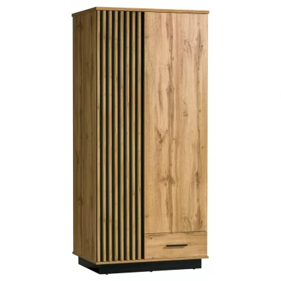 Kleiderschrank 90 cm CATAWBA - Wotan Eiche / schwarz