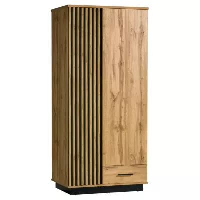 Kleiderschrank 90 cm CATAWBA - Wotan Eiche / schwarz