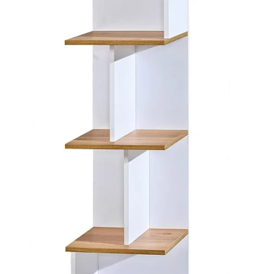 Schmale Bücherregale aus Zeder - Eichenholz / Weiß