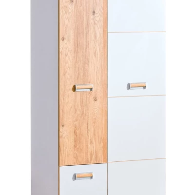 Kombinierter Kleiderschrank 80 cm Zeder - Nash-Eiche / Weiß