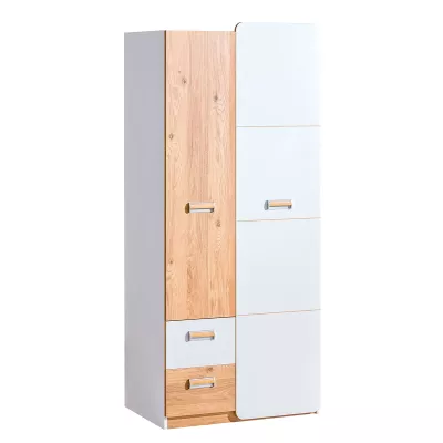 Kombinierter Kleiderschrank 80 cm Zeder - Nash-Eiche / Weiß