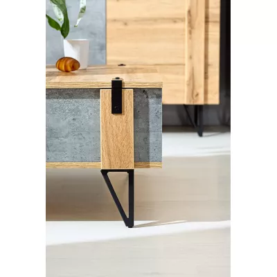 CONOVER Couchtisch – Wotan-Eiche / Beton / Schwarz