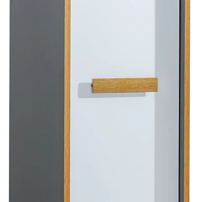 Kleiderschrank mit Regal 48 cm DOBSON - Riviera Eiche / Weiß / Anthrazit
