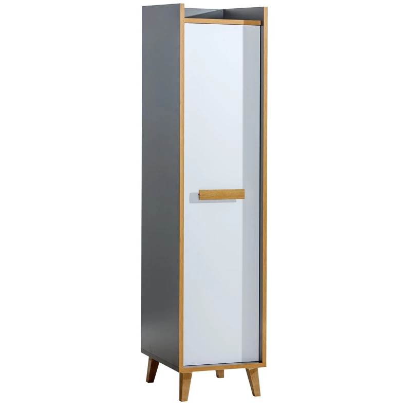 Kleiderschrank mit Regal 48 cm DOBSON - Riviera Eiche / Weiß / Anthrazit