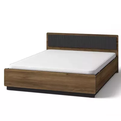 Doppelbett 160x200 ASHEBORO - Walnuss / San Sebastián / Schwarz