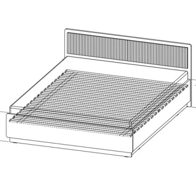 Doppelbett 160x200 ASHEBORO - Walnuss / San Sebastián / Schwarz