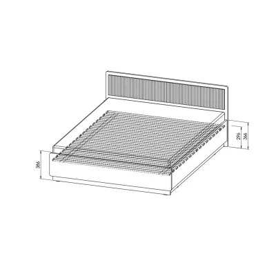 Doppelbett 160x200 ASHEBORO - Walnuss / San Sebastián / Schwarz