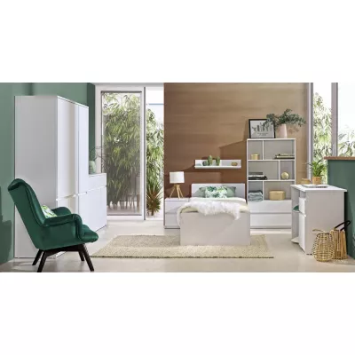 Einzelbett mit Schublade 90x195 CARYM - weiß