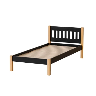 Einzelbett 90x200 MAXTON - Eiche / Schwarz