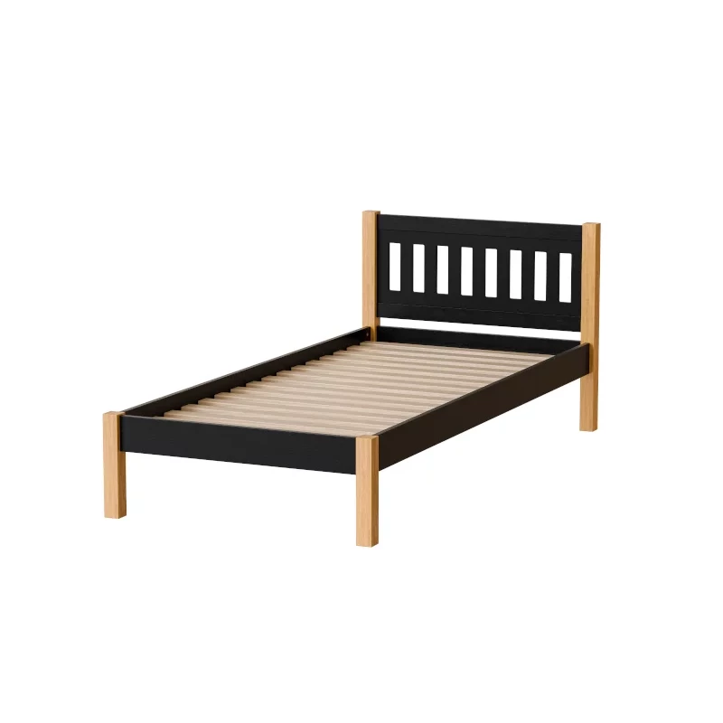 Einzelbett 90x200 MAXTON - Eiche / Schwarz